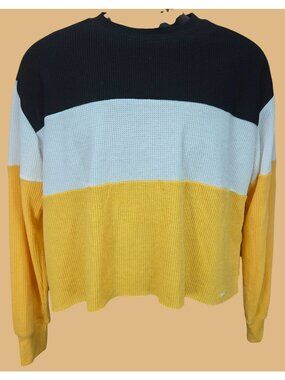 Hollister Colorblock Waffle Boyfriend Shirt XS